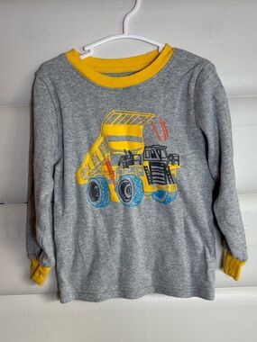3/$25 Kirkland Signature Boys 4T Dump Truck Long Sleeve Shirt Grey Yellow